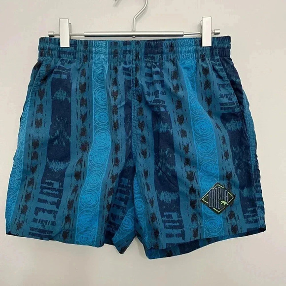 Gotcha by Icons of Culture | Swim Trunks & Shorts in 90s Print - Blue / Sz S - Picture 2 of 5
